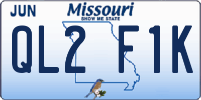 MO license plate QL2F1K