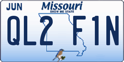 MO license plate QL2F1N