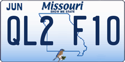 MO license plate QL2F1O