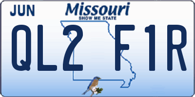 MO license plate QL2F1R