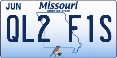 MO license plate QL2F1S