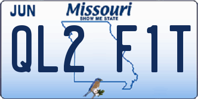 MO license plate QL2F1T