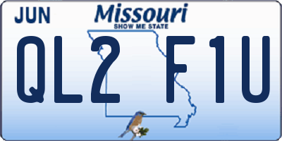 MO license plate QL2F1U