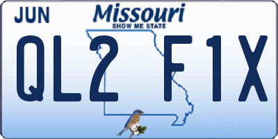 MO license plate QL2F1X