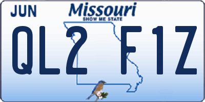 MO license plate QL2F1Z