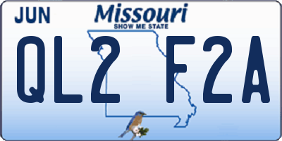 MO license plate QL2F2A