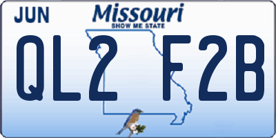 MO license plate QL2F2B
