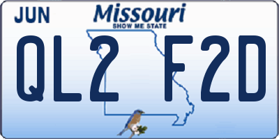MO license plate QL2F2D