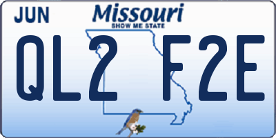 MO license plate QL2F2E