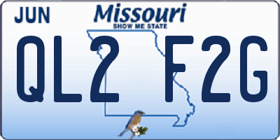 MO license plate QL2F2G