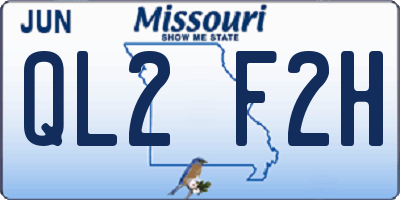 MO license plate QL2F2H