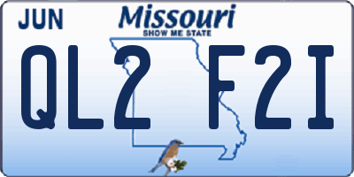 MO license plate QL2F2I