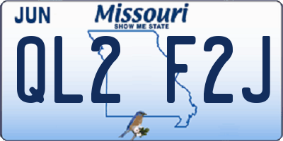 MO license plate QL2F2J