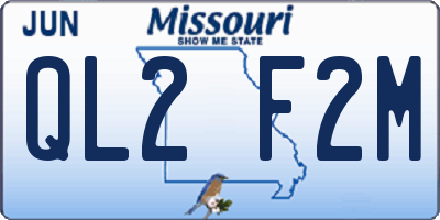 MO license plate QL2F2M