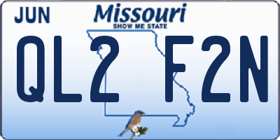 MO license plate QL2F2N