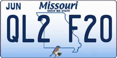 MO license plate QL2F2O