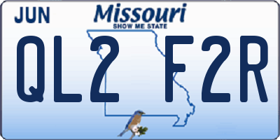 MO license plate QL2F2R