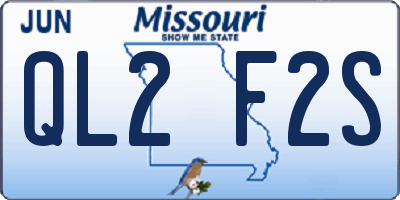 MO license plate QL2F2S