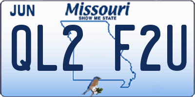 MO license plate QL2F2U