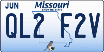 MO license plate QL2F2V