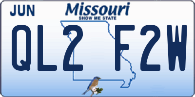 MO license plate QL2F2W