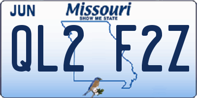MO license plate QL2F2Z