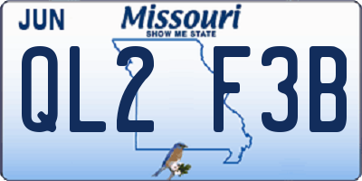 MO license plate QL2F3B