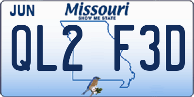 MO license plate QL2F3D