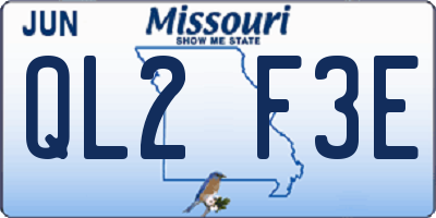 MO license plate QL2F3E