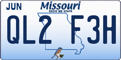 MO license plate QL2F3H