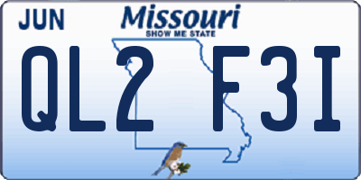 MO license plate QL2F3I
