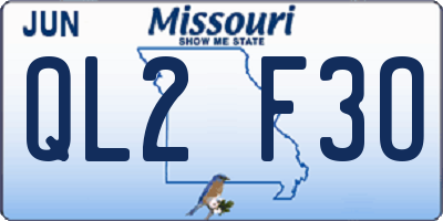 MO license plate QL2F3O
