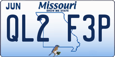 MO license plate QL2F3P