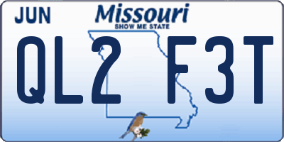 MO license plate QL2F3T
