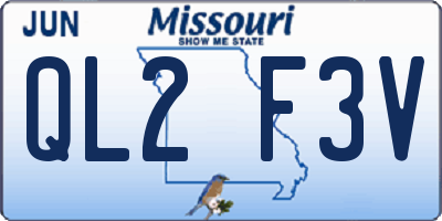 MO license plate QL2F3V