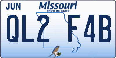MO license plate QL2F4B
