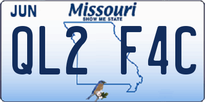MO license plate QL2F4C