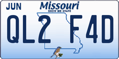 MO license plate QL2F4D