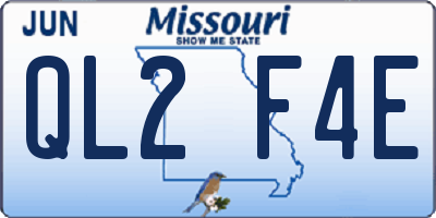 MO license plate QL2F4E