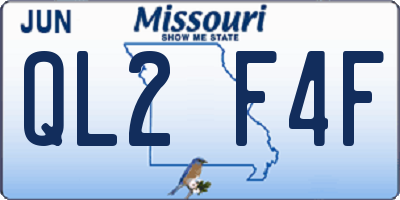 MO license plate QL2F4F