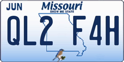 MO license plate QL2F4H