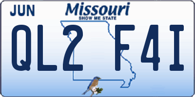 MO license plate QL2F4I