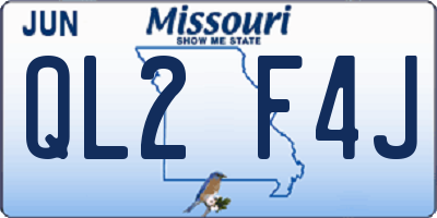 MO license plate QL2F4J