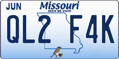 MO license plate QL2F4K