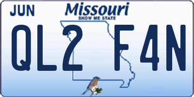 MO license plate QL2F4N