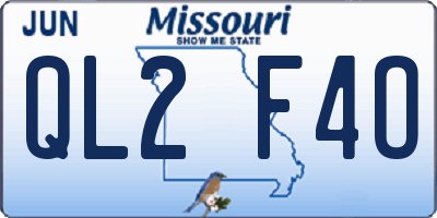 MO license plate QL2F4O