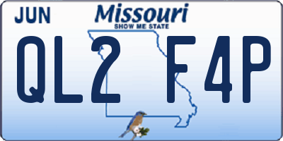 MO license plate QL2F4P