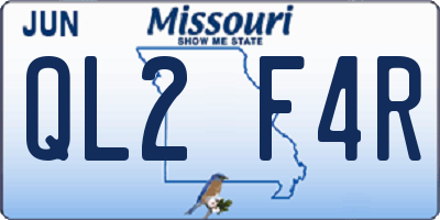 MO license plate QL2F4R
