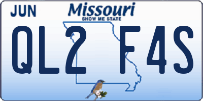 MO license plate QL2F4S