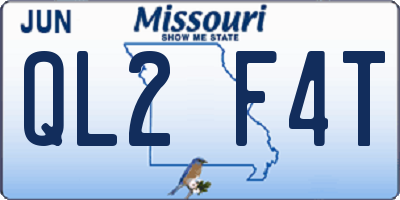 MO license plate QL2F4T
